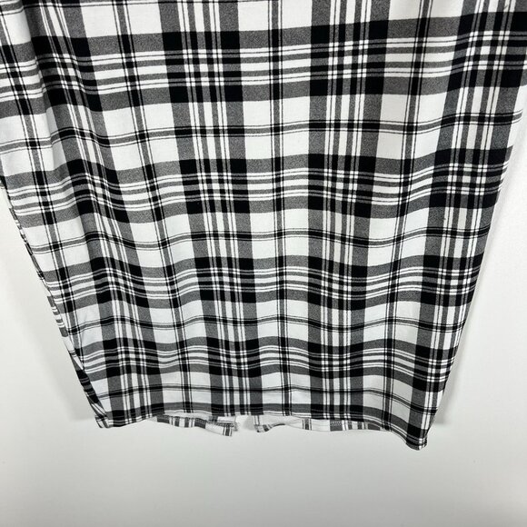 Torrid Mini Studio Luxe Ponte Pencil Skirt Black White Check Stretch Women’s‎ 2X - Picture 4 of 9